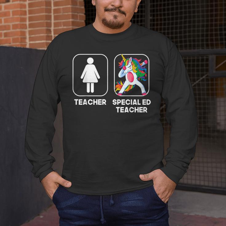 Special Ed Teacher Dabbing Unicorn Teacher Women Men's Long Sleeve T-Shirt, funny design Special Ed Teacher Dabbing Unicorn Teacher Women Men's Long Sleeve T-Shirt, funny design