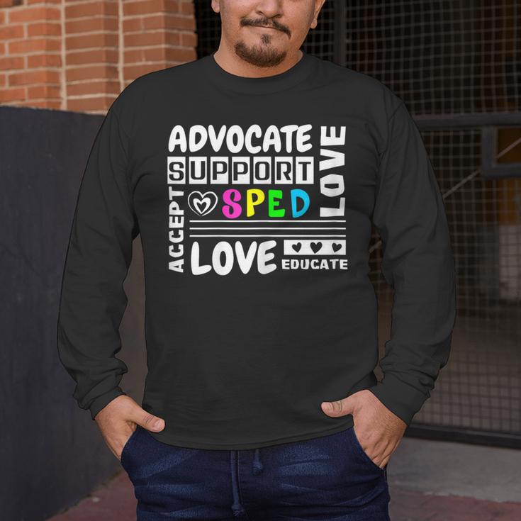 Special Education Advocate Love Support SPED Teacher Men's Long Sleeve T-Shirt, funny design Special Education Advocate Love Support SPED Teacher Men's Long Sleeve T-Shirt, funny design