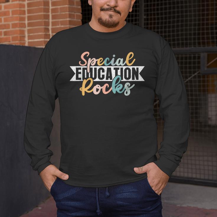Special Education Rocks Sped Teacher Students Back To School Men's Long Sleeve T-Shirt, funny design