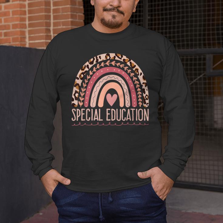 Special Education Shirt Teacher SPED Leopard Boho Rainbow Men's Long Sleeve T-Shirt, funny design Special Education Shirt Teacher SPED Leopard Boho Rainbow Men's Long Sleeve T-Shirt, funny design
