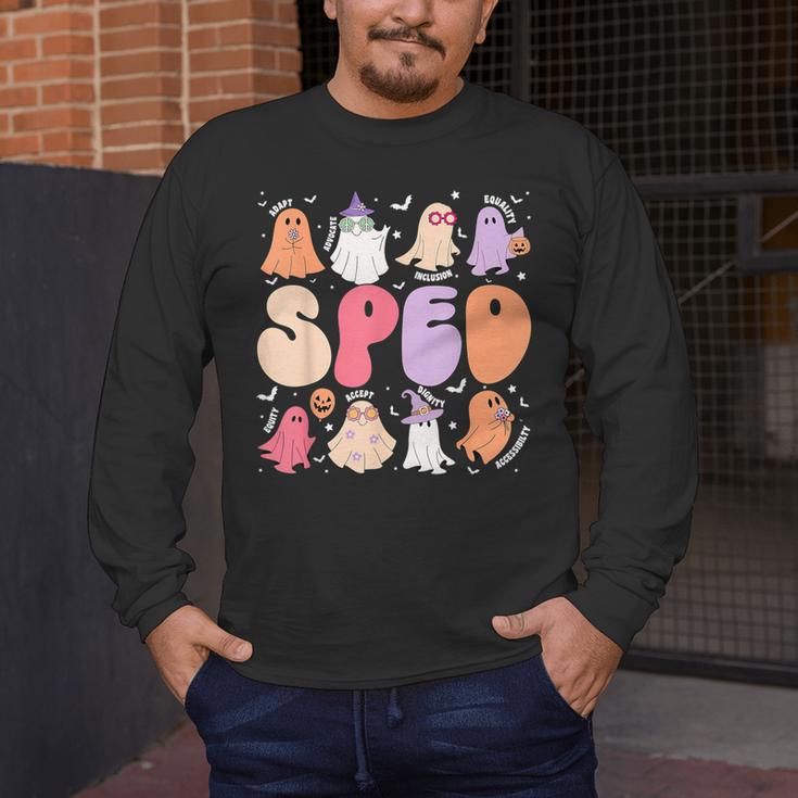 Special Education Teacher Ghosts Halloween SPED Teacher Men's Long Sleeve T-Shirt, funny design