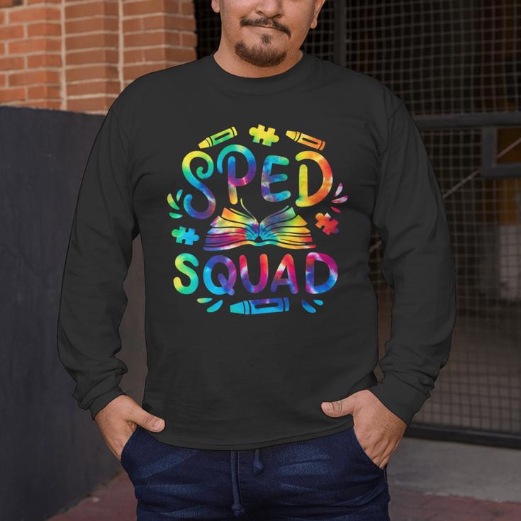 Special Education Teacher Sped Squad SPED Teacher Tie Dye Men's Long Sleeve T-Shirt, funny design