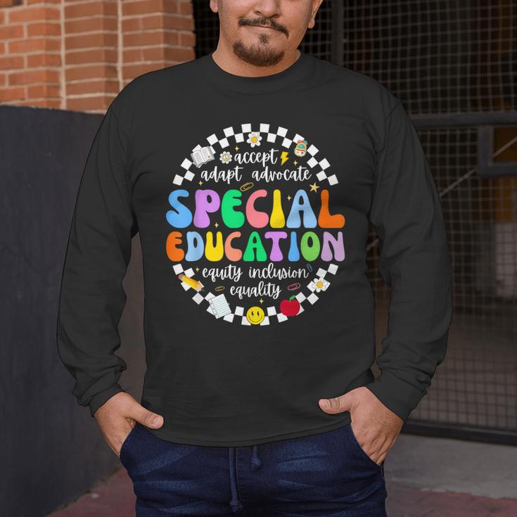Special Education Teacher SPED Squad Team Kids Men Groovy Men's Long Sleeve T-Shirt, funny design