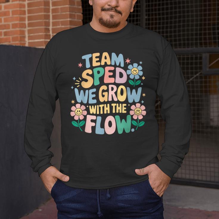 Special Education Teacher Team SPED Grow With The Flow Men's Long Sleeve T-Shirt, funny design Special Education Teacher Team SPED Grow With The Flow Men's Long Sleeve T-Shirt, funny design