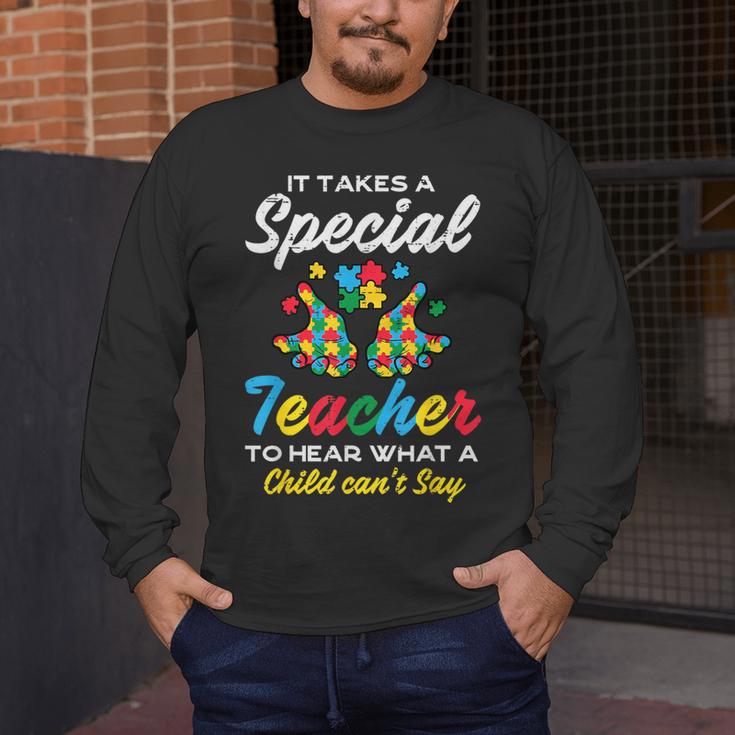Special Teacher To Hear Child Cant Say Autism Awareness Sped Men's Long Sleeve T-Shirt, funny design Special Teacher To Hear Child Cant Say Autism Awareness Sped Men's Long Sleeve T-Shirt, funny design