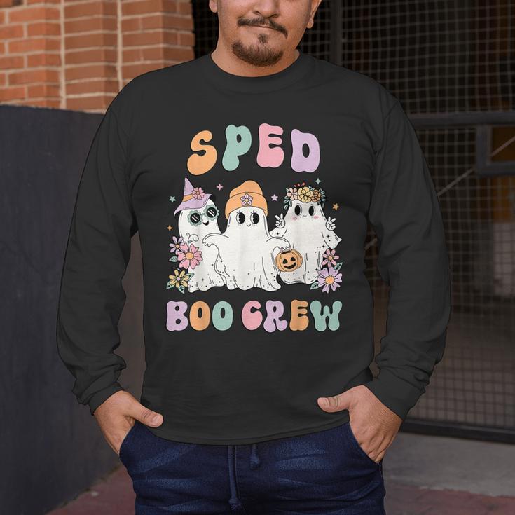SPED Boo Crew Halloween Floral Ghost Special Ed SPED Teacher For Men Women Kids Men's Long Sleeve T-Shirt, funny design