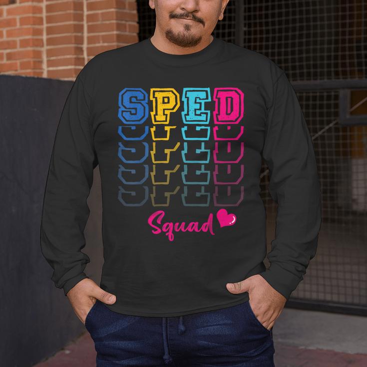 SPED Squad Proud Special Education Para Teacher Colorful Men's Long Sleeve T-Shirt, funny design SPED Squad Proud Special Education Para Teacher Colorful Men's Long Sleeve T-Shirt, funny design