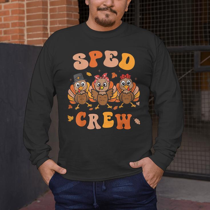 Sped Teacher Crew Thanksgiving Special Education Teacher Men's Long Sleeve T-Shirt, funny design