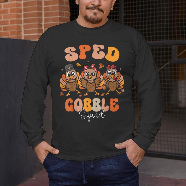 Sped Teacher Gobble Squad Thanksgiving Special Education Men's Long Sleeve T-Shirt, funny design Sped Teacher Gobble Squad Thanksgiving Special Education Men's Long Sleeve T-Shirt, funny design