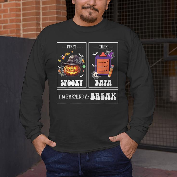 Sped Teacher Halloween First Spooky Then Data Sped Ed Team Men's Long Sleeve T-Shirt, funny design Sped Teacher Halloween First Spooky Then Data Sped Ed Team Men's Long Sleeve T-Shirt, funny design