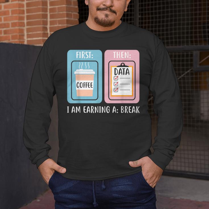SPED Teacher Special Education First Coffee Then Data Men's Long Sleeve T-Shirt, funny design SPED Teacher Special Education First Coffee Then Data Men's Long Sleeve T-Shirt, funny design