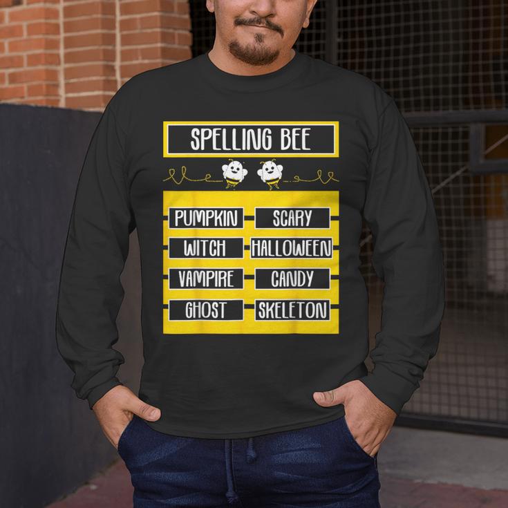 Spelling Bee Halloween Teachers Bee Spelling Competition Men's Long Sleeve T-Shirt, funny design Spelling Bee Halloween Teachers Bee Spelling Competition Men's Long Sleeve T-Shirt, funny design