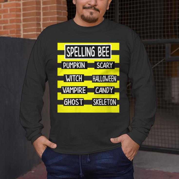 Spelling Bee Pun Halloween Costume For Teachers Men's Long Sleeve T-Shirt, funny design Spelling Bee Pun Halloween Costume For Teachers Men's Long Sleeve T-Shirt, funny design