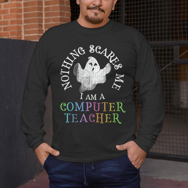 This Is My Spooky COMPUTER TEACHER Costume Don't Scare Me Men's Long Sleeve T-Shirt, funny design This Is My Spooky COMPUTER TEACHER Costume Don't Scare Me Men's Long Sleeve T-Shirt, funny design