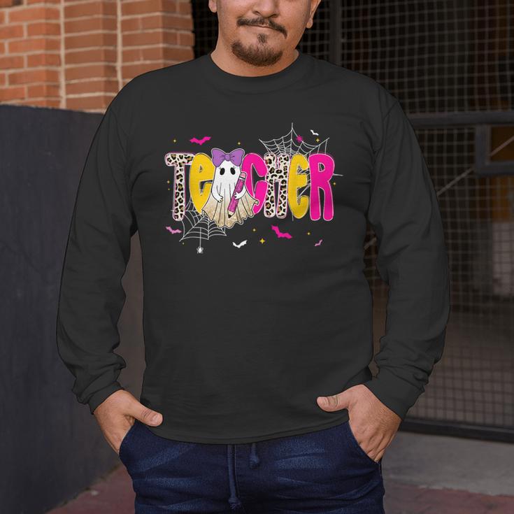 Spooky Halloween Teacher Para Counselor SPED Preppy Boo Kids Men's Long Sleeve T-Shirt, funny design Spooky Halloween Teacher Para Counselor SPED Preppy Boo Kids Men's Long Sleeve T-Shirt, funny design