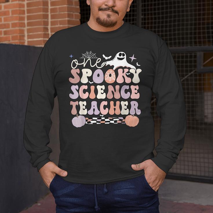 Spooky Science Teacher Halloween Science Teaching For Men Women Men's Long Sleeve T-Shirt, funny design Spooky Science Teacher Halloween Science Teaching For Men Women Men's Long Sleeve T-Shirt, funny design
