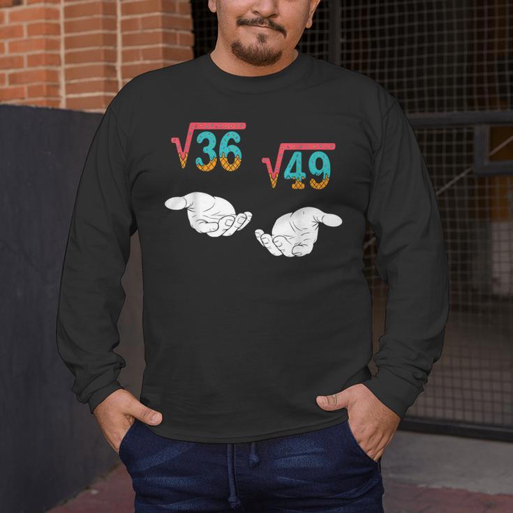 Square Root 36 49 Meme 67 Ice Cream Drip Math Teacher Tee Men's Long Sleeve T-Shirt, funny design Square Root 36 49 Meme 67 Ice Cream Drip Math Teacher Tee Men's Long Sleeve T-Shirt, funny design