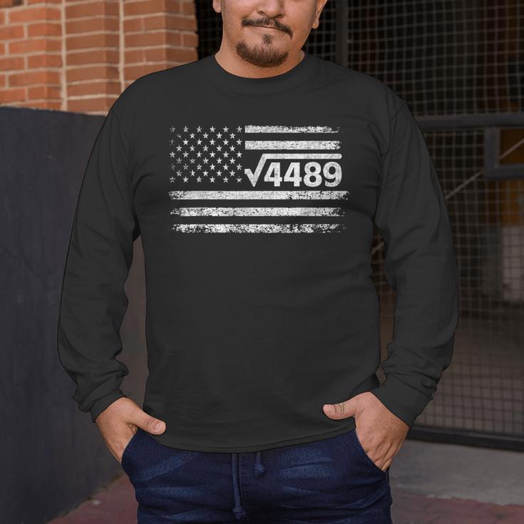 Square Root 4489 Slang Math Teacher Six Seven 6 7 USA Flag Men's Long Sleeve T-Shirt, funny design Square Root 4489 Slang Math Teacher Six Seven 6 7 USA Flag Men's Long Sleeve T-Shirt, funny design