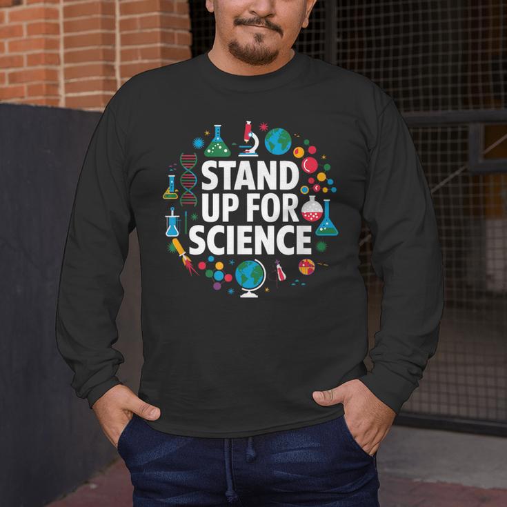 Stand Up For Science STEM Advocacy Pro Scientific Teacher Men's Long Sleeve T-Shirt, funny design Stand Up For Science STEM Advocacy Pro Scientific Teacher Men's Long Sleeve T-Shirt, funny design