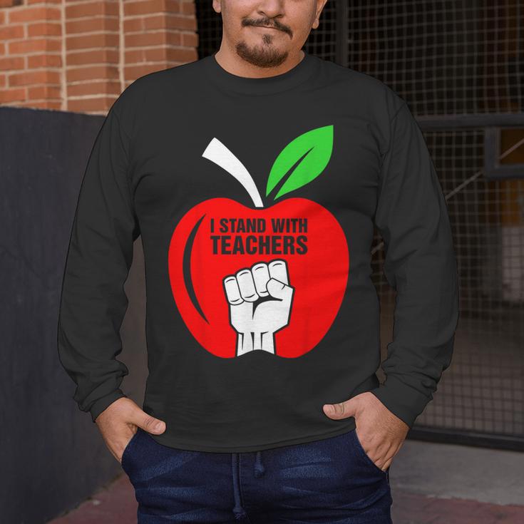 I Stand With Teachers Tshirt Men's Long Sleeve T-Shirt, funny design I Stand With Teachers Tshirt Men's Long Sleeve T-Shirt, funny design