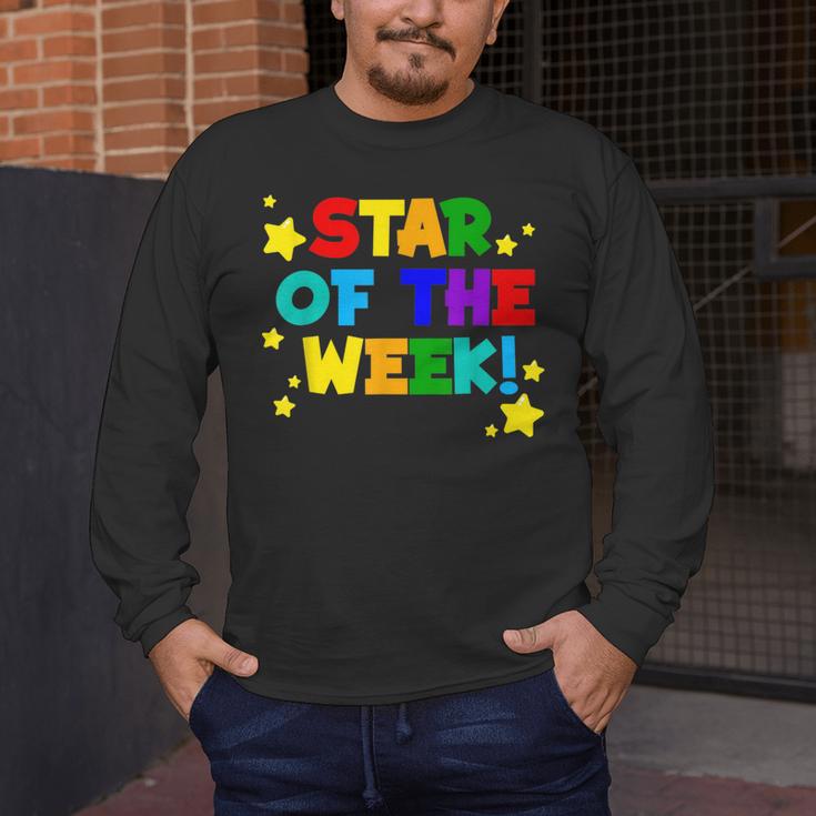 Star Of The Week Cheerful Recognition Student Teachers Class Men Women Kids Men's Long Sleeve T-Shirt, funny design Star Of The Week Cheerful Recognition Student Teachers Class Men Women Kids Men's Long Sleeve T-Shirt, funny design