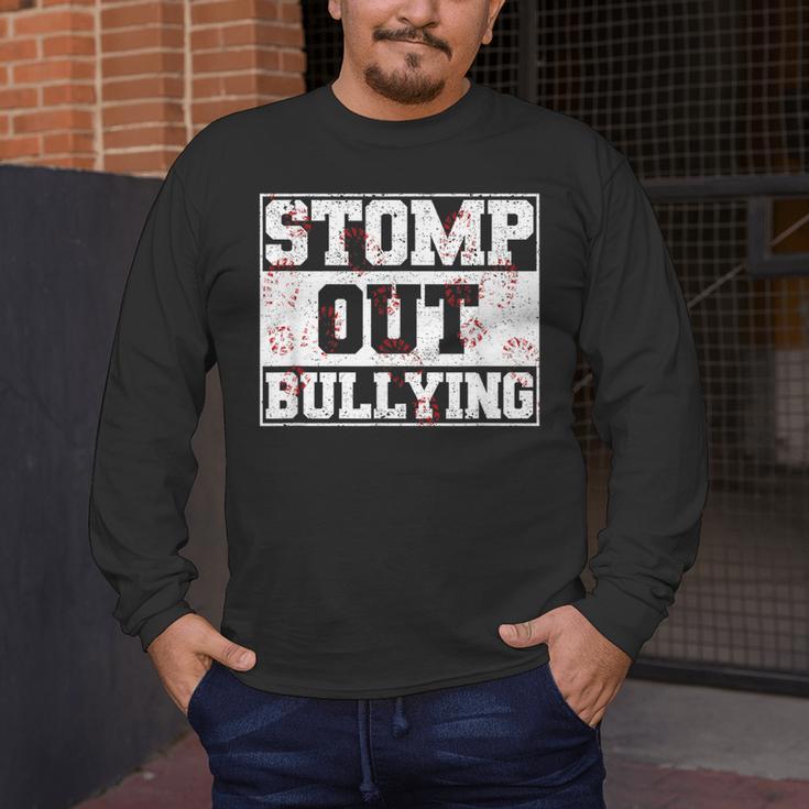 Stomp Out Bullying Back To School Education Teacher Men's Long Sleeve T-Shirt, funny design
