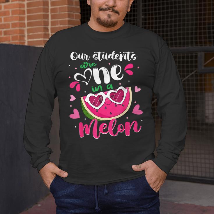 Our Students Are One In A Melon Teacher Watermelon Summer Men's Long Sleeve T-Shirt, funny design Our Students Are One In A Melon Teacher Watermelon Summer Men's Long Sleeve T-Shirt, funny design