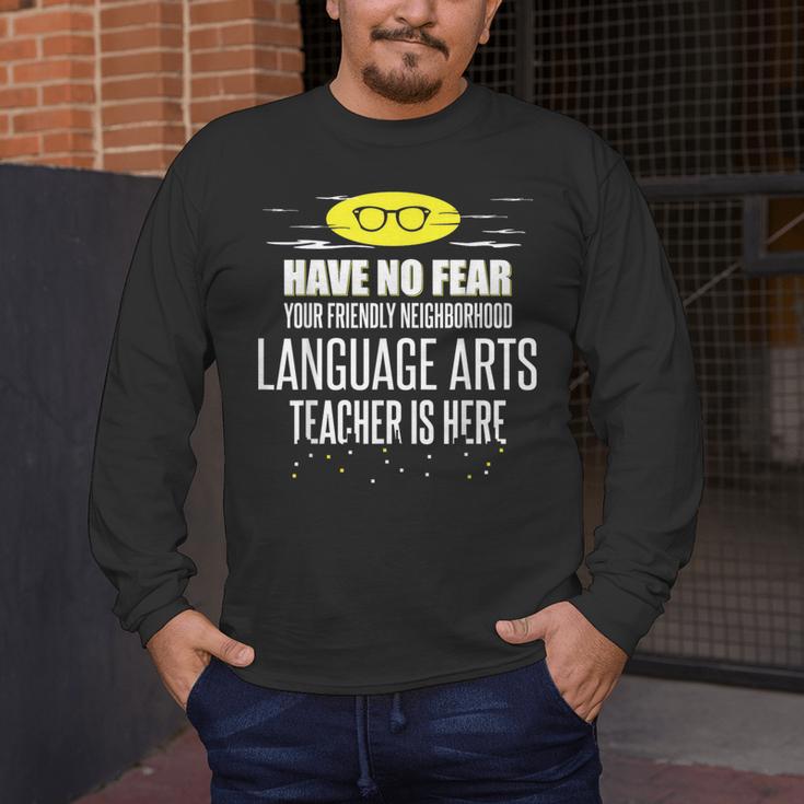 Super Language Arts Teacher Have No Fear T-Shirt Men's Long Sleeve T-Shirt, funny design