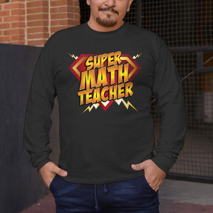 Super Math Teacher Educational Superhero Men's Long Sleeve T-Shirt, funny design Super Math Teacher Educational Superhero Men's Long Sleeve T-Shirt, funny design