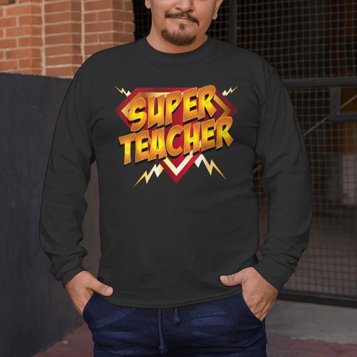 Super Teacher Superhero Back To School Teacher's Men's Long Sleeve T-Shirt, funny design