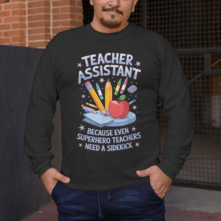 Superhero Sidekick Teaching Teach School Teacher Assistant Men's Long Sleeve T-Shirt, funny design Superhero Sidekick Teaching Teach School Teacher Assistant Men's Long Sleeve T-Shirt, funny design