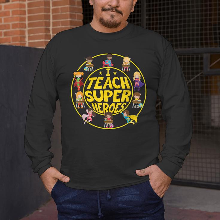 Superhero Teacher I Teach Super Heroes Men's Long Sleeve T-Shirt, funny design Superhero Teacher I Teach Super Heroes Men's Long Sleeve T-Shirt, funny design