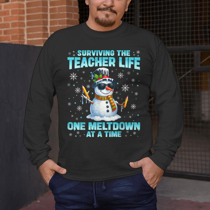 Surviving The Teacher Life Pjs Pajamas Christmas Xmas Teache Men's Long Sleeve T-Shirt, funny design Surviving The Teacher Life Pjs Pajamas Christmas Xmas Teache Men's Long Sleeve T-Shirt, funny design