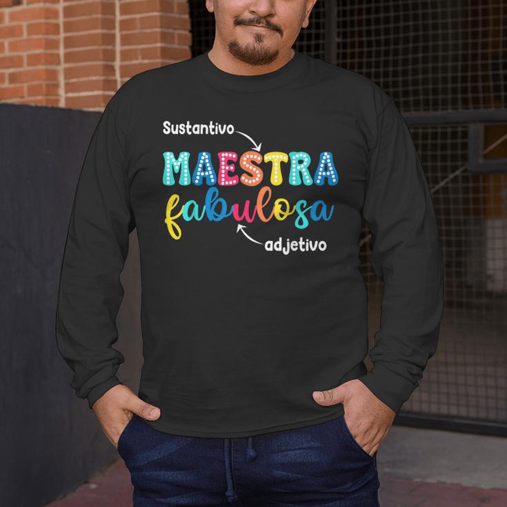 Sustantivo Maestra Fabulosa Adjetivo Spanish Teacher Men's Long Sleeve T-Shirt, funny design Sustantivo Maestra Fabulosa Adjetivo Spanish Teacher Men's Long Sleeve T-Shirt, funny design