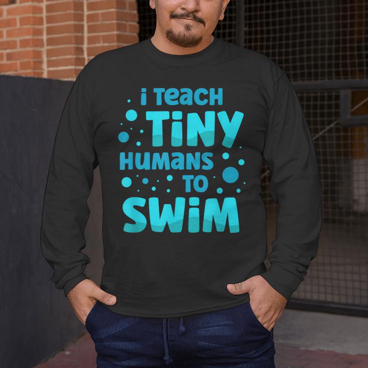 Swimming Teacher I Teach Tiny Humans To Swim Swim Instructor Men's Long Sleeve T-Shirt, funny design Swimming Teacher I Teach Tiny Humans To Swim Swim Instructor Men's Long Sleeve T-Shirt, funny design