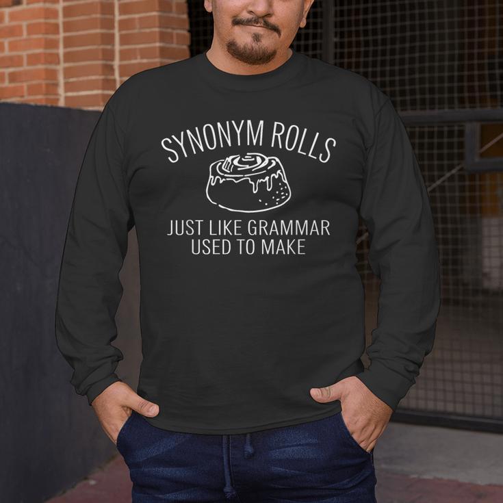 Synonym Rolls Book Lover English Teacher Grammar Men's Long Sleeve T-Shirt, funny design