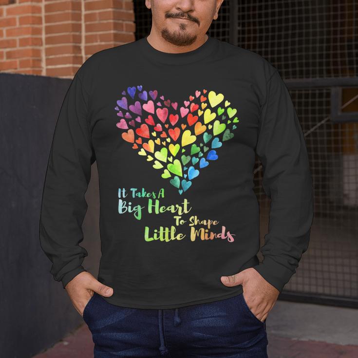 It Takes A Big Heart To Shape Little Minds Teacher Student Men Women Kids Men's Long Sleeve T-Shirt, funny design It Takes A Big Heart To Shape Little Minds Teacher Student Men Women Kids Men's Long Sleeve T-Shirt, funny design