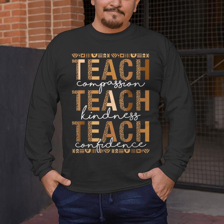 Teach Compassion Kindness Confidence History Teacher Men's Long Sleeve T-Shirt, funny design
