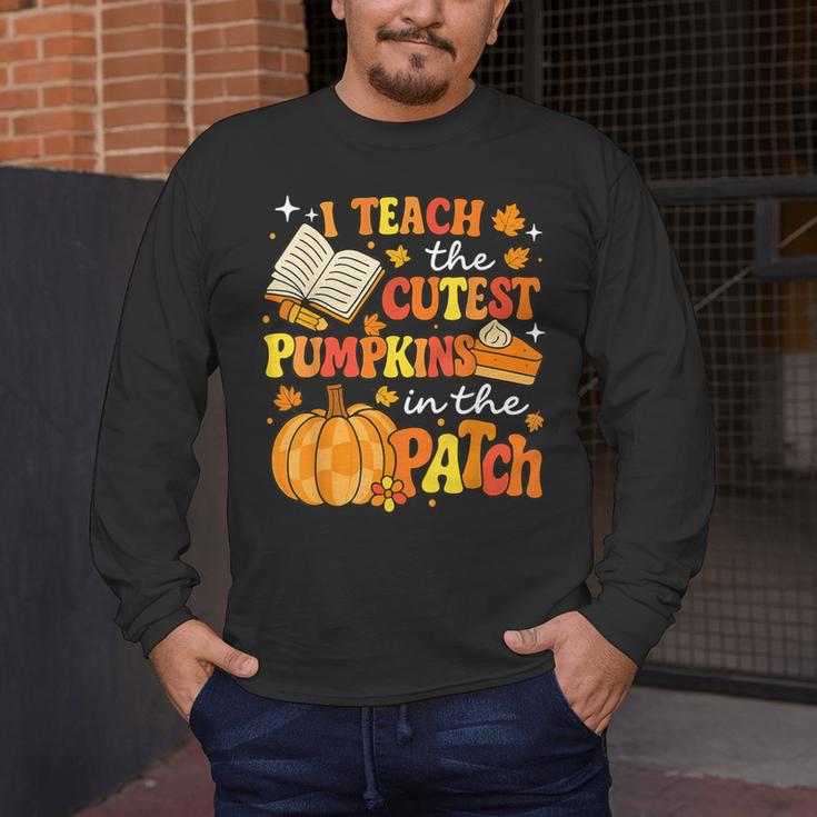 I Teach The Coolest Pumpkins In The Patch Teacher Halloween Men's Long Sleeve T-Shirt, funny design I Teach The Coolest Pumpkins In The Patch Teacher Halloween Men's Long Sleeve T-Shirt, funny design