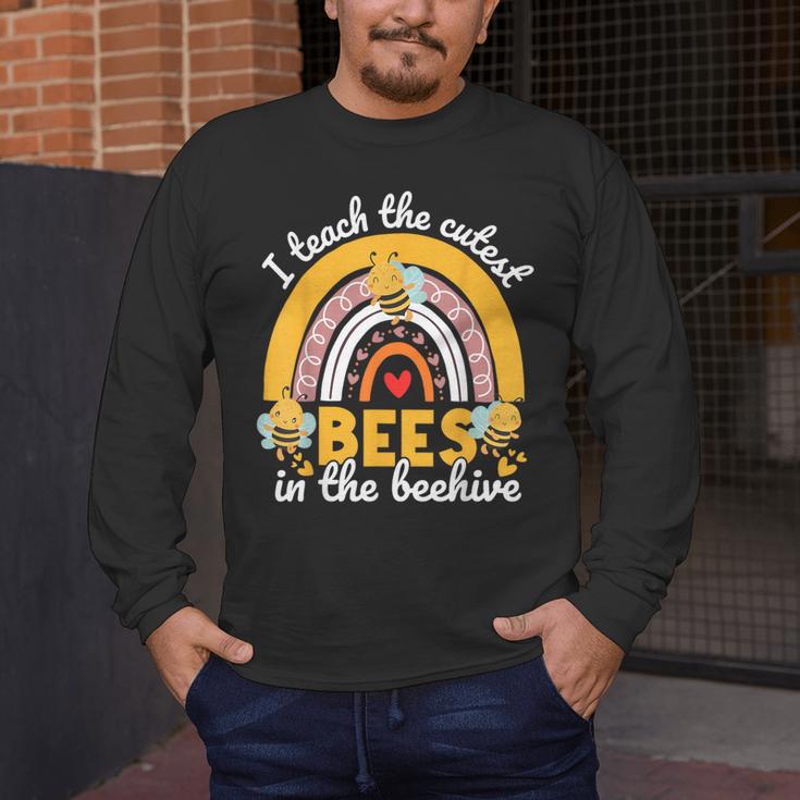 I Teach The Cutest Bees In The Beehive Teachers Day Men's Long Sleeve T-Shirt, funny design I Teach The Cutest Bees In The Beehive Teachers Day Men's Long Sleeve T-Shirt, funny design