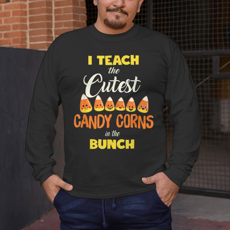 I Teach The Cutest Candy Corn In The Patch Teacher Halloween Men's Long Sleeve T-Shirt, funny design I Teach The Cutest Candy Corn In The Patch Teacher Halloween Men's Long Sleeve T-Shirt, funny design