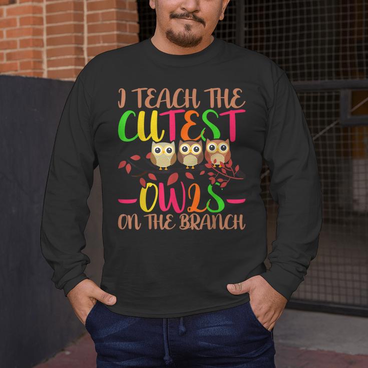 I Teach The Cutest Owls Christmas Or Teachers Day Men's Long Sleeve T-Shirt, funny design