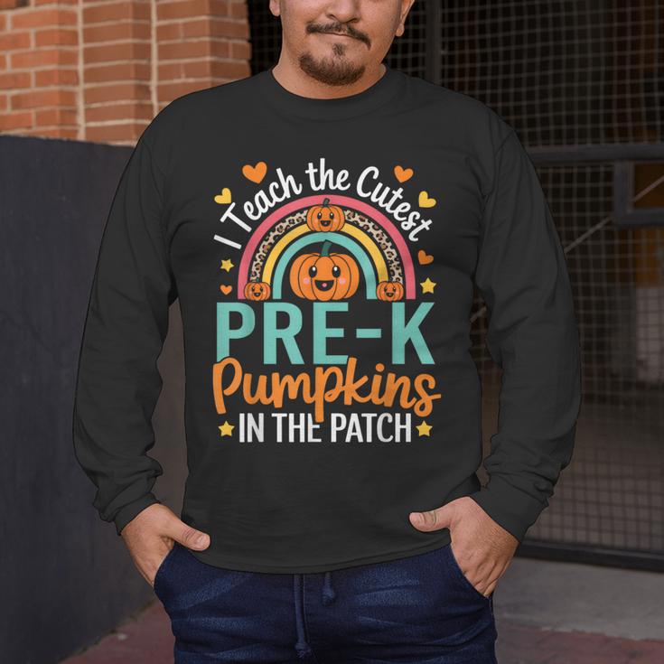 I Teach The Cutest Pre-K Pumpkin Teacher Student Halloween Men's Long Sleeve T-Shirt, funny design I Teach The Cutest Pre-K Pumpkin Teacher Student Halloween Men's Long Sleeve T-Shirt, funny design