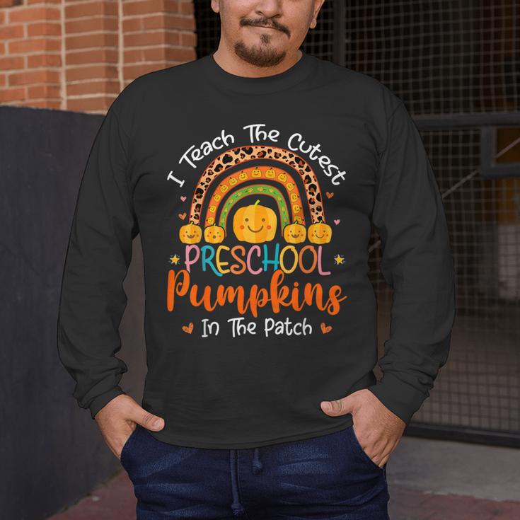I Teach The Cutest Preschool Pumpkin Teacher Halloween For Men Women Kids Men's Long Sleeve T-Shirt, funny design I Teach The Cutest Preschool Pumpkin Teacher Halloween For Men Women Kids Men's Long Sleeve T-Shirt, funny design