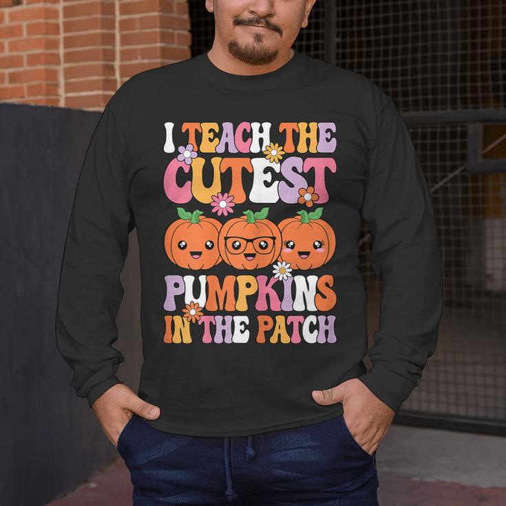 I Teach The Cutest Pumpkins Halloween Fall Teacher Women Men's Long Sleeve T-Shirt, funny design I Teach The Cutest Pumpkins Halloween Fall Teacher Women Men's Long Sleeve T-Shirt, funny design