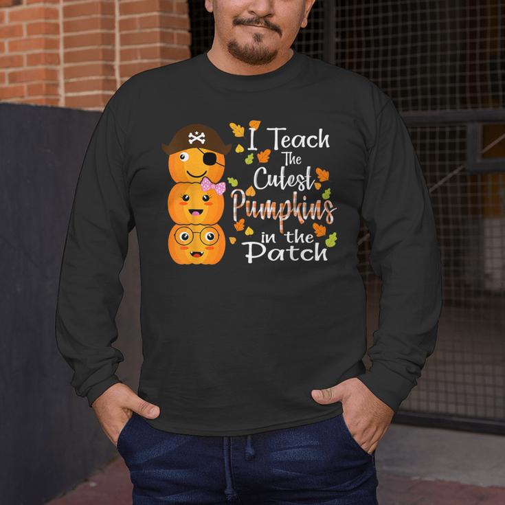 I Teach The Cutest Pumpkins Halloween Shirt For Teachers Men's Long Sleeve T-Shirt, funny design I Teach The Cutest Pumpkins Halloween Shirt For Teachers Men's Long Sleeve T-Shirt, funny design