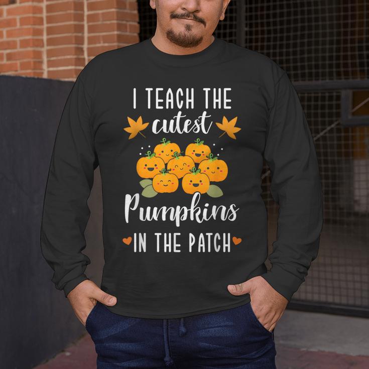 I Teach The Cutest Pumpkins In The Patch Halloween Teacher Men's Long Sleeve T-Shirt, funny design I Teach The Cutest Pumpkins In The Patch Halloween Teacher Men's Long Sleeve T-Shirt, funny design