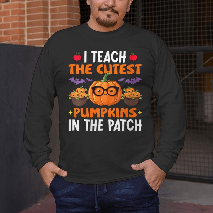 I Teach The Cutest Pumpkins In The Patch Halloween Teacher Men's Long Sleeve T-Shirt, funny design I Teach The Cutest Pumpkins In The Patch Halloween Teacher Men's Long Sleeve T-Shirt, funny design