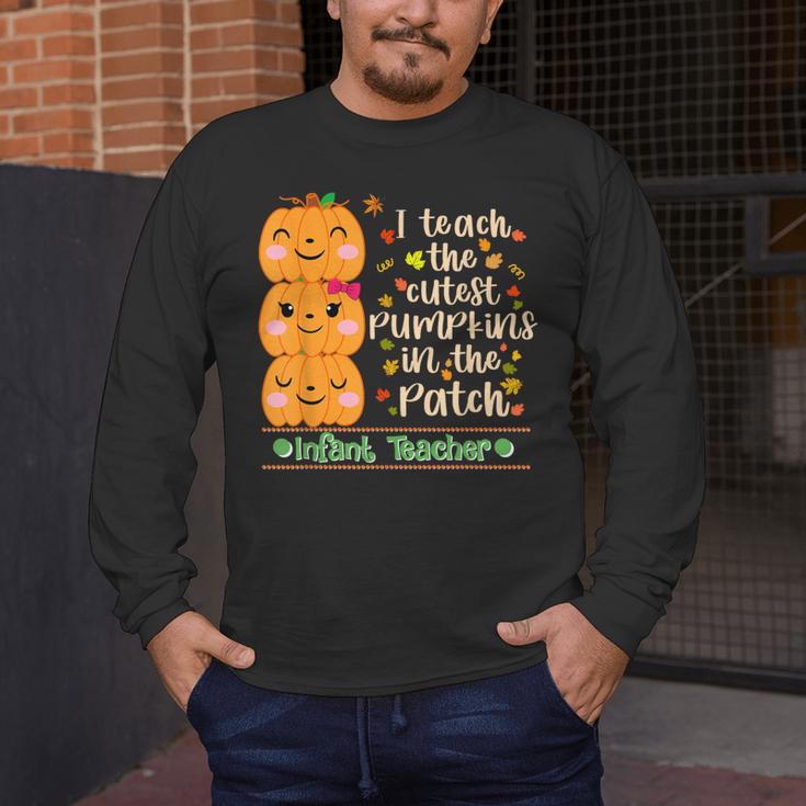I Teach The Cutest Pumpkins In The Patch Infant Teacher Men's Long Sleeve T-Shirt, funny design I Teach The Cutest Pumpkins In The Patch Infant Teacher Men's Long Sleeve T-Shirt, funny design