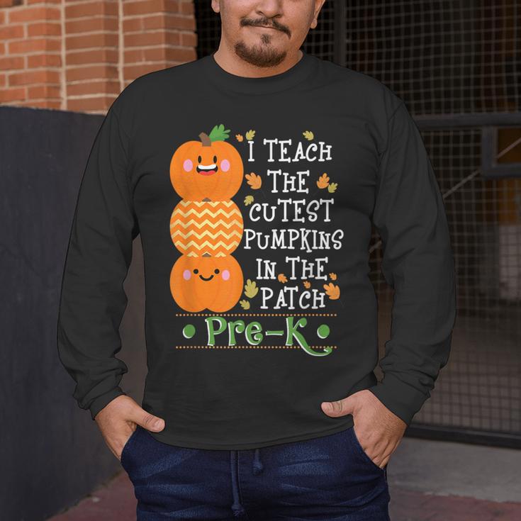 I Teach The Cutest Pumpkins In Patch Pre-K Halloween Teacher Men's Long Sleeve T-Shirt, funny design I Teach The Cutest Pumpkins In Patch Pre-K Halloween Teacher Men's Long Sleeve T-Shirt, funny design